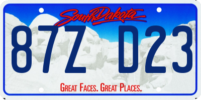 SD license plate 87ZD23