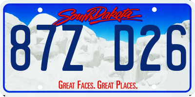 SD license plate 87ZD26