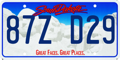 SD license plate 87ZD29