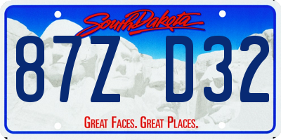 SD license plate 87ZD32