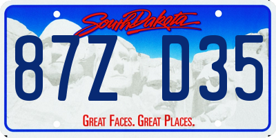 SD license plate 87ZD35