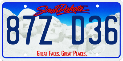 SD license plate 87ZD36