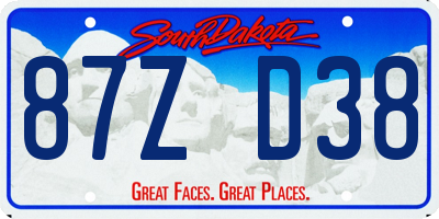 SD license plate 87ZD38