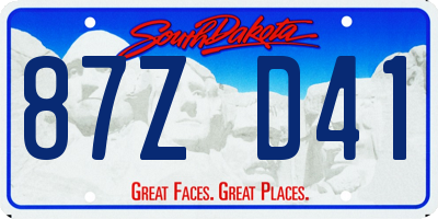 SD license plate 87ZD41