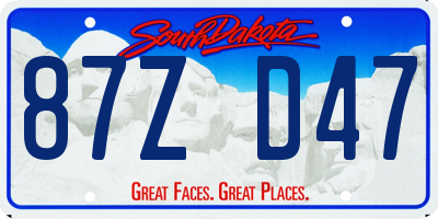 SD license plate 87ZD47