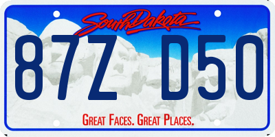 SD license plate 87ZD50