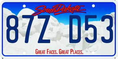SD license plate 87ZD53