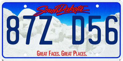SD license plate 87ZD56