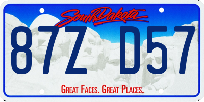 SD license plate 87ZD57