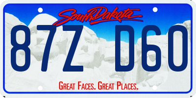 SD license plate 87ZD60