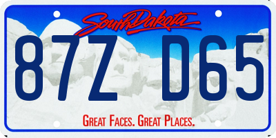 SD license plate 87ZD65