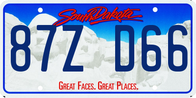 SD license plate 87ZD66