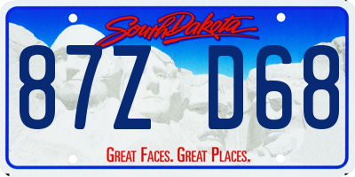 SD license plate 87ZD68