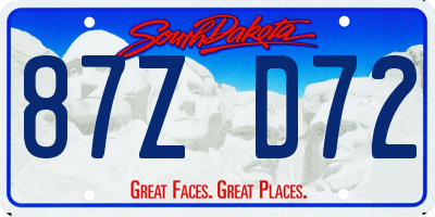 SD license plate 87ZD72