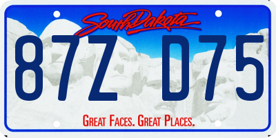 SD license plate 87ZD75