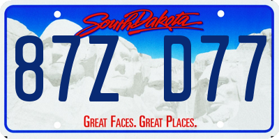 SD license plate 87ZD77
