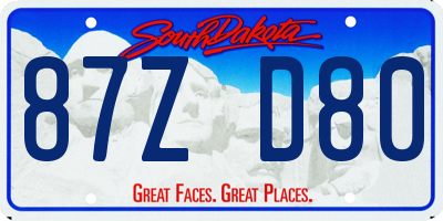SD license plate 87ZD80