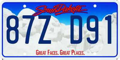 SD license plate 87ZD91