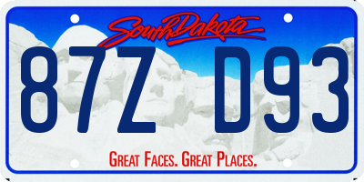 SD license plate 87ZD93