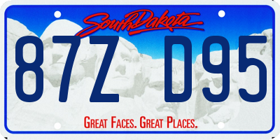 SD license plate 87ZD95