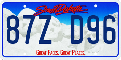 SD license plate 87ZD96