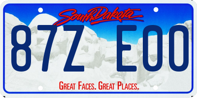 SD license plate 87ZE00