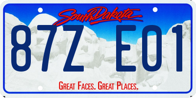SD license plate 87ZE01
