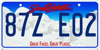 SD license plate 87ZE02