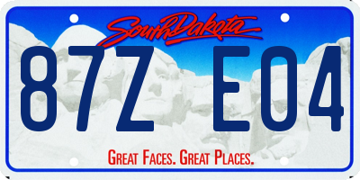 SD license plate 87ZE04