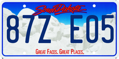 SD license plate 87ZE05