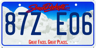 SD license plate 87ZE06