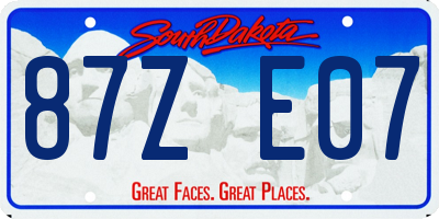 SD license plate 87ZE07
