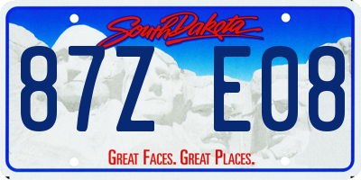 SD license plate 87ZE08