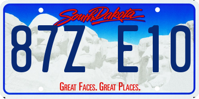 SD license plate 87ZE10
