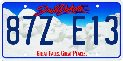 SD license plate 87ZE13