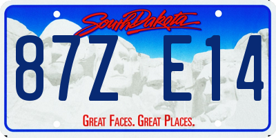 SD license plate 87ZE14