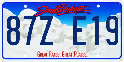 SD license plate 87ZE19
