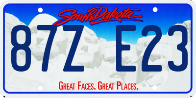 SD license plate 87ZE23