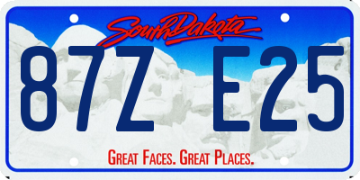 SD license plate 87ZE25