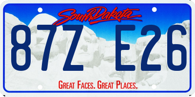 SD license plate 87ZE26