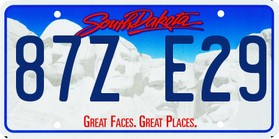 SD license plate 87ZE29