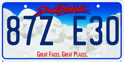 SD license plate 87ZE30