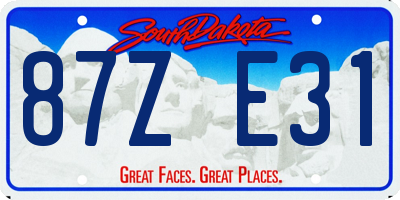 SD license plate 87ZE31