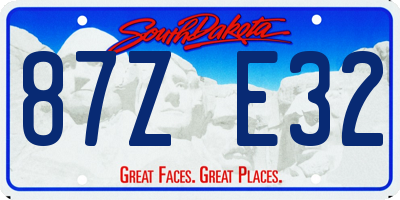 SD license plate 87ZE32