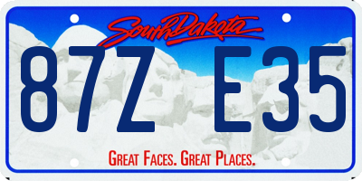 SD license plate 87ZE35