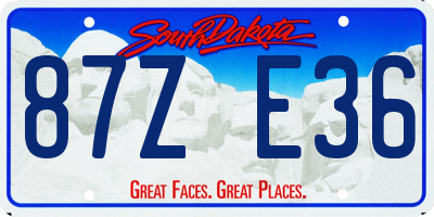 SD license plate 87ZE36