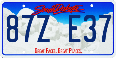 SD license plate 87ZE37