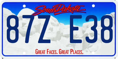 SD license plate 87ZE38
