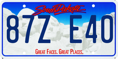 SD license plate 87ZE40
