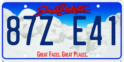 SD license plate 87ZE41